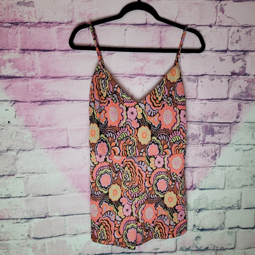 ZARA 60S MOD RETRO BOHO HIPPIE KNIT STYLE ROMPER LARGE